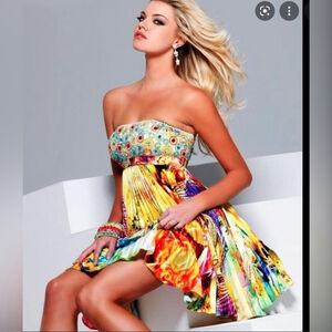 ✨ 2010s Sherri Hill Strapless Beaded Prom/Pageant Dress Size 4 SHOWSTOPPER ✨